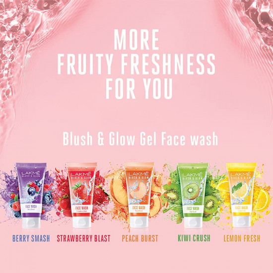 LAKMÉ Blush & Glow Strawberry Freshness Gel Face Wash with Strawberry Extracts, 50 g