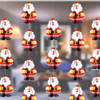 TOYXE Santa Claus 3D Paper Frills for Merry Christmas Decoration Pack of 4 Pcs | Premium Hanging Garland for Xmas Party | Festive Paper Decoration for Home Office Shop Décor Items