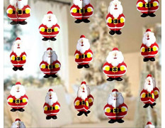 TOYXE Santa Claus 3D Paper Frills for Merry Christmas Decoration Pack of 4 Pcs | Premium Hanging Garland for Xmas Party | Festive Paper Decoration for Home Office Shop Décor Items