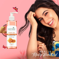 Biotique Honey Gel Soothe & Nourish Foaming Face wash | Soap Free Formula | Reduce Dryness | 100% Botanical Extracts | Suitable for All Skin Types | 200ml