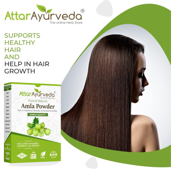Attar Ayurveda Pure Amla Powder For Hair Growth (250 grams) | Ideal for Hair, Eating, Drinking & Skin