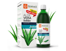 KRISHNA'S HERBAL & AYURVEDA Premium Aloe Vera High Fiber Juice-1000 Ml|(Pack Of 2)|Pulpy Aloe Vera Juice From Deserts Of Rajasthan|Rejuvenates Skin And Hair