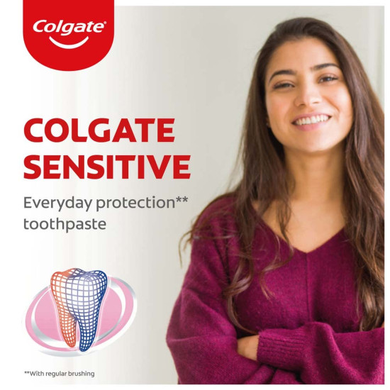 Colgate Sensitive Everyday Protection Toothpaste, Twin Pack Of 160g (80g X 2), Specifically Developed  For Sensitive Teeth & Healthy Gums, Colgate Toothpaste For Prevention Of Cavities & Plaque