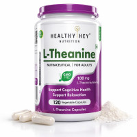 HealthyHey Nutrition L-Theanine -Support Relaxation -Pack of 120 Vegetarian Capsules