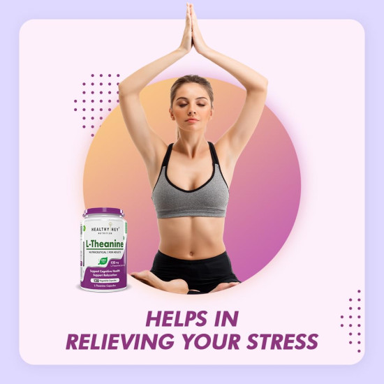 HealthyHey Nutrition L-Theanine -Support Relaxation -Pack of 120 Vegetarian Capsules