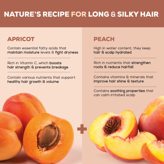 Joy Hair Fruits Long & Silky Conditioning Shampoo Enriched with Apricot & Peach, 340 ml