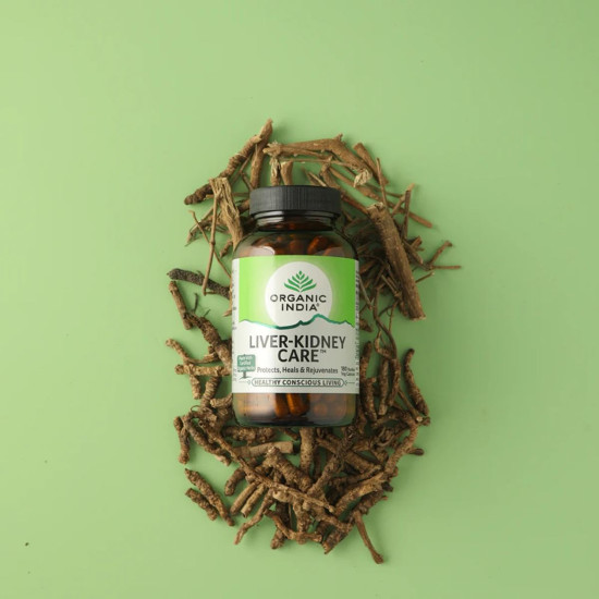 Organic India Liver Kidney Care - 180 Veg Capsules, Helps Support Liver & Kidney Health, Boosts Overall Energy & Immunity, GMP & NPOP Certified Organic