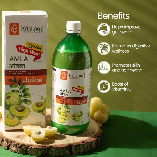 Krishna's Amla Special High Fibre Juice - 1000 ml | Natural Immunity Booster | Rich in Vitamin C | (Pack of 2) Krishna's Amla Special High Fibre Juice - 1000 ml | Natural Immunity Booster | Rich in Vitamin C | (Pack of 2)