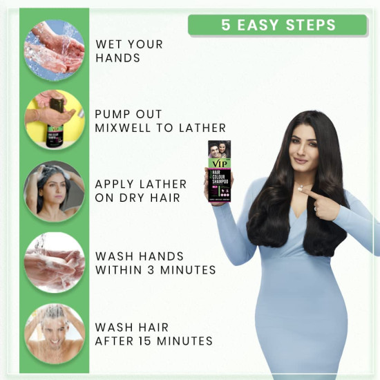 VIP Hair Shampoo 5 in 1 180ml, Black