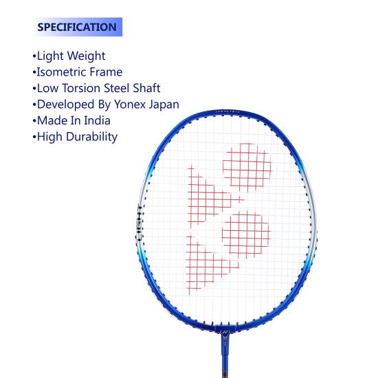 YONEX ZR 100 Light Aluminium Strung Badminton Racket with Full Racket Cover (Blue) | For Beginners | 95 grams | High Durability