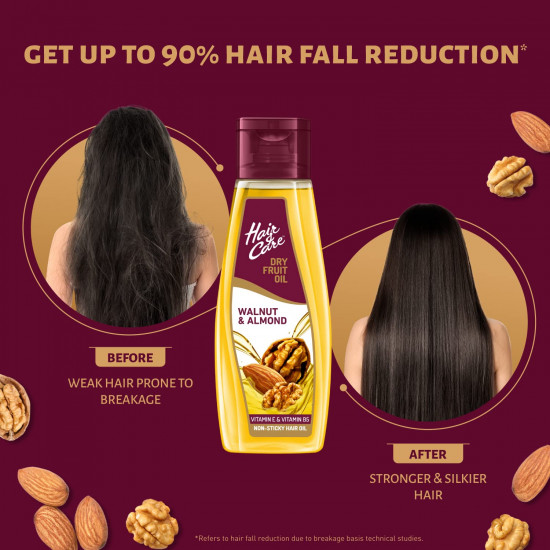 Hair & Care Dry Fruit Oil with Walnuts, Almonds & Vitamin E| Reduce Hairfall |Stronger & Silkier Hair | 300 ml