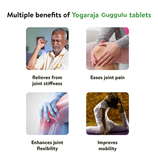 Kerala Ayurveda Yogaraja Guggulu Tablet | For Joint Stiffness| For Joint Pain Relief | Advanced Joint Health | Ayurvedic Joint Support Supplement | With Guggulu, Chitraka, Rasna, Saindava, Triphala, & Sarpi |50 Tablets