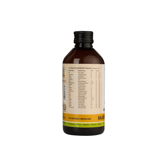 KERALA ayurveda Balaswagandhadi Tailam 200ml | Improved Muscle Strength| Relieves Weakness & Tiredness After Illness | Herbal Massage Oil | With Bala, Aswagandha, Laksha, and Sesame Oil