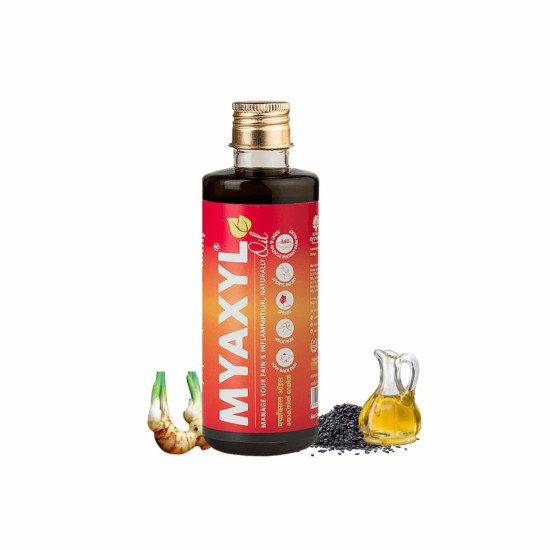 Kerala Ayurveda Myaxyl Ayurvedic Pain Relief Oil 200 ml | Powerful Dual Action Formula: Instant & Long-Term Pain Relief from Joint, Muscle, & Back Pain, Sprains, Sports injuries | Lemongrass-Eucalyptus Fragrance