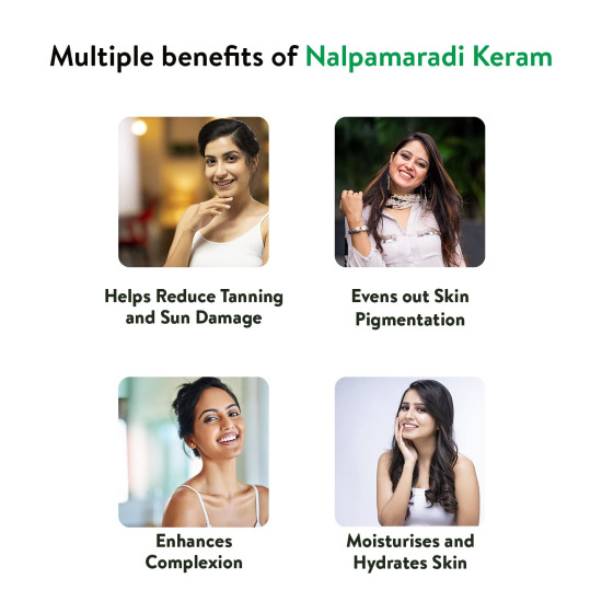 Kerala Ayurveda Nalpamaradi Keram 100ml | Face & Body Oil | Detan Oil | For All Skin Types| Suitable for All Skin Types | Removes Tan and Dark Spots | Heals Skin | With Nalpamara, Haridra, Usira, Amla, Manjistha, Raktachandana | Coconut Oil Base |