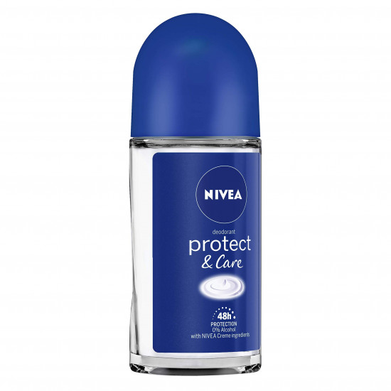 NIVEA Deodorant Roll On for Men, Protect & Care, 50ml and Shower Gel, Active Clean Body Wash for Men, 250ml