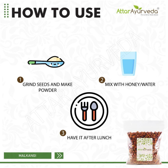 Attar Ayurveda Malkangni Seeds for Brain and Memory- Jyotishmati (100 Gram)