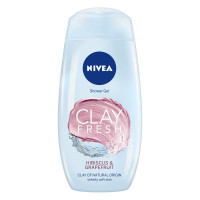 NIVEA Body Wash 250 ml |Clay Fresh Hibiscus & Grapefruit Shower Gel |Deep Cleansing |Velvety Soft Skin | Men and Women