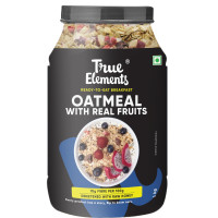 True Elements Whole Oatmeal 1kg - Overnight Oats | Breakfast Food | Healthy Diet | Oatmeal for Breakfast | Oats with Chia Seeds, Dry Fruits and Nuts | 9.8g Protein