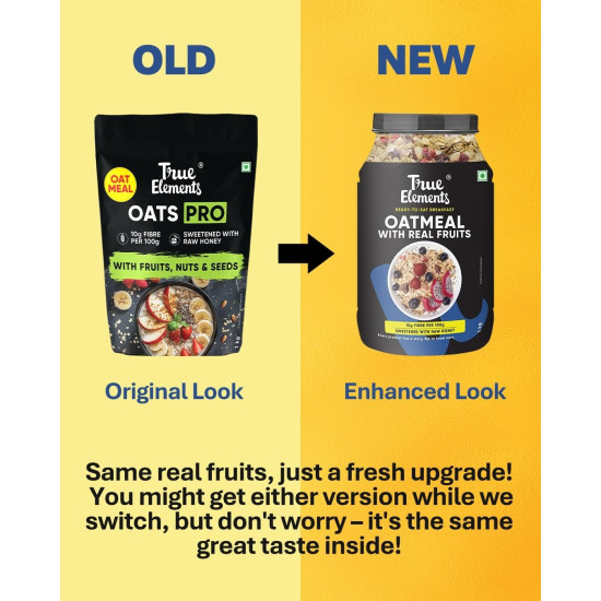 True Elements Whole Oatmeal 1kg - Overnight Oats | Breakfast Food | Healthy Diet | Oatmeal for Breakfast | Oats with Chia Seeds, Dry Fruits and Nuts | 9.8g Protein True Elements Whole Oatmeal 1kg - Overnight Oats | Breakfast Food | Healthy Diet | Oatmeal for Breakfast | Oats with Chia Seeds, Dry Fruits and Nuts | 9.8g Protein