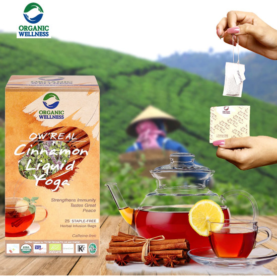 Organic Wellness Cinnamon Liquid Yoga Tea | 25 Tea Bags