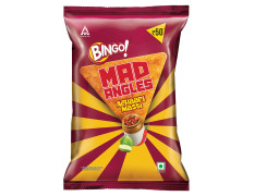 Bingo! Mad Angles Achaari Masti – Mango Pickle Flavour Crunchy Triangle Chips Pack - 130 g