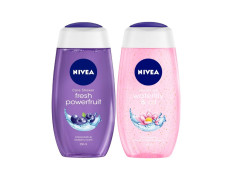 Nivea Shower Gel, Power Fruit Fresh Body Wash, 250ml & Shower Gel, Water Lily & Oil Body Wash, Women, 250ml