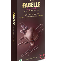 Fabelle Intense Dark - Chocolate, Large Luxury Dark Chocolate Bar with 84% Intense Dark Choco Mousse,130g