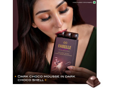 Fabelle Intense Dark - Chocolate, Large Luxury Dark Chocolate Bar with 84% Intense Dark Choco Mousse,130g