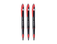 UNI-BALL Air UBA188M 0.5mm Roller Ball Pen | Red Ink, Pack of 3