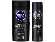 NIVEA Deodorant for Men, Deep Impact Freshness, 150ml and Shower Gel, Deep Impact Cleansing Body Wash for Men, 250ml