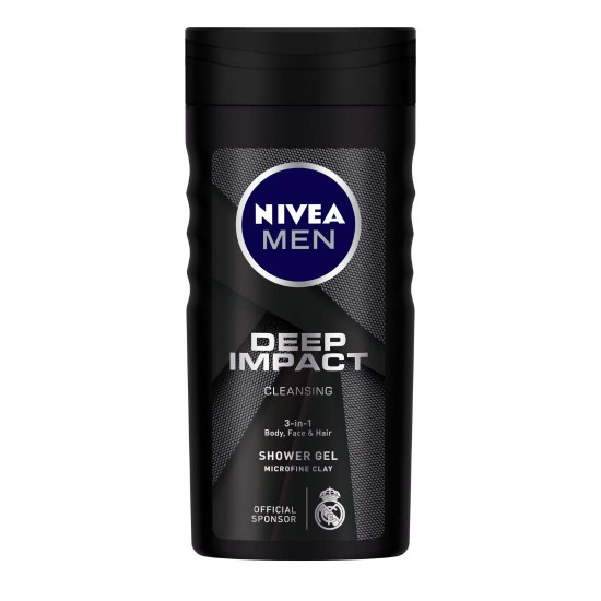 NIVEA Deodorant for Men, Deep Impact Freshness, 150ml and Shower Gel, Deep Impact Cleansing Body Wash for Men, 250ml