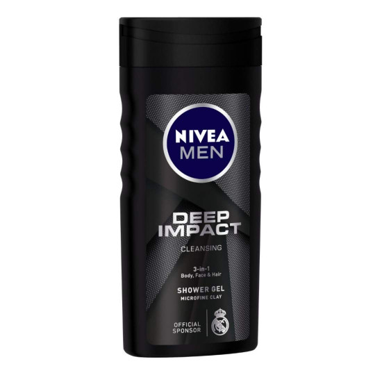 NIVEA Deodorant for Men, Deep Impact Freshness, 150ml and Shower Gel, Deep Impact Cleansing Body Wash for Men, 250ml