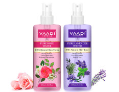 Vaadi Herbals Pvt. Ltd Pack Of 2 - Rose Water & Lavender Water - 100% Natural & Pure, 250 ml (Pack of 2)