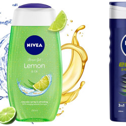 NIVEA Shower Gel, Lemon & Oil Body Wash, Women, 250ml And NIVEA Men Shower Gel, Energy Body Wash, 250ml