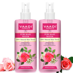 Vaadi Herbals Pvt. Ltd Pack Of 2 Rose Water - 100% Natural & Pure, 250 ml (Pack of 2)