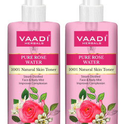 Vaadi Herbals Pvt. Ltd Pack Of 2 Rose Water - 100% Natural & Pure, 250 ml (Pack of 2)