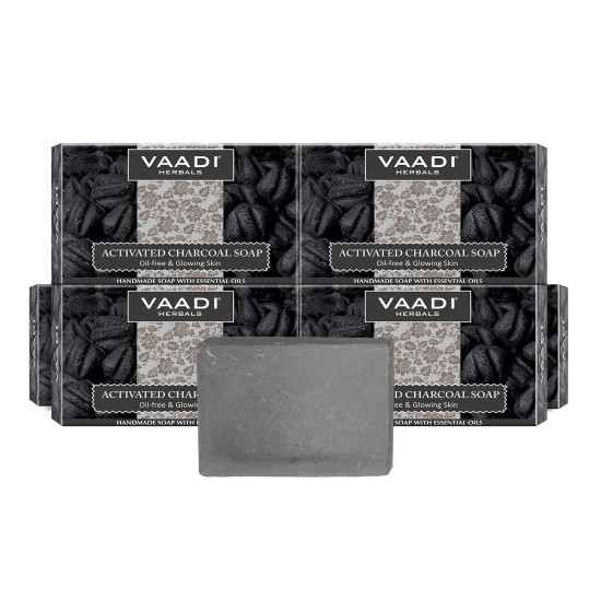 Vaadi Herbals Pvt Ltd Super Value Pack Of 6 Activated Charcoal Soap (6 X 75 Gms), 75 g