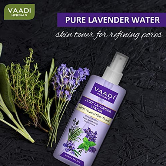 Vaadi Herbals Pvt. Ltd Pack Of 2 Lavender Water -100% Natural & Pure Skin Toner, 250 ml (Pack of 2)