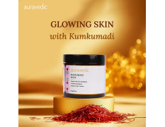 Auravedic Kumkumadhi Face Mask Kumkumadi Tailam Detan Pack Skin Brightening Tan Removal Face Pack For Women Men 100g Kumkumadi Oil Ubtan Detan Face Mask for women skin care brightening