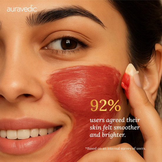 Auravedic Kumkumadhi Face Mask Kumkumadi Tailam Detan Pack Skin Brightening Tan Removal Face Pack For Women Men 100g Kumkumadi Oil Ubtan Detan Face Mask for women skin care brightening