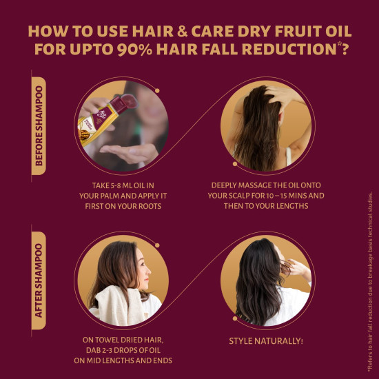 Hair & Care Dry Fruit Oil with Walnuts, Almonds & Vitamin E| Reduce Hairfall |Stronger & Silkier Hair | 500 ml