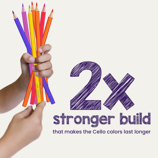 Cello ColourUp Colour Pencils, Multicolored, 24 Color Pencils