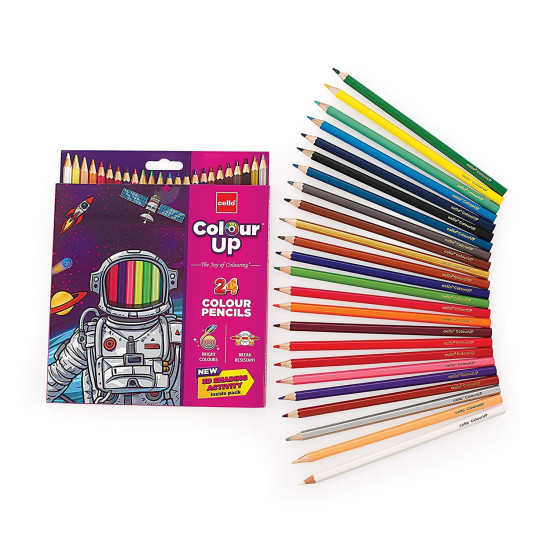 Cello ColourUp Colour Pencils, Multicolored, 24 Color Pencils