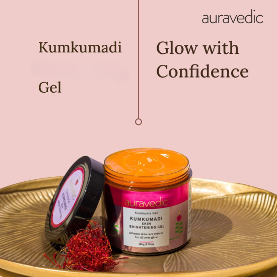Auravedic Kumkumadi Gel Facial Moisturizer With Kumkumadi Oil For Face For Glowing Skin Pigmentation Dark Spots Moisturiser 100g Skin Brightening Gel Auravedic Kumkumadi Gel Facial Moisturizer With Kumkumadi Oil For Face For Glowing Skin Pigmentation Dark Spots Moisturiser 100g Skin Brightening Gel