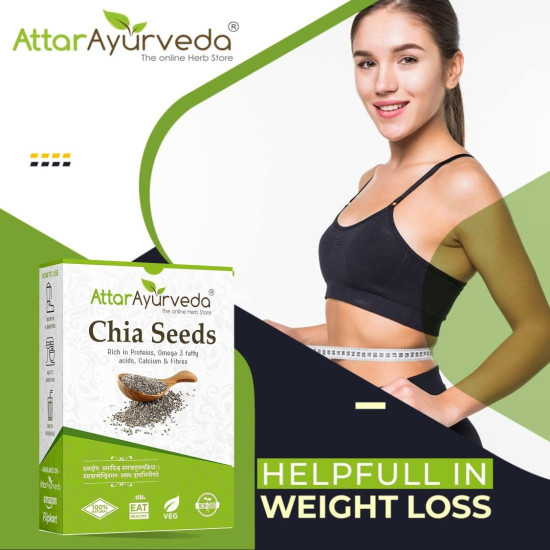 Attar Ayurveda Chia Seeds 500 gm - For Weight Management and Eating | Pure and Natural | Preservative-free | Non-GMO | Clean and Sorted | Rich in Calcium, Protein, Omega-3 & Fibre | Attar Ayurveda Chia Seeds 500 gm - For Weight Management and Eating | Pure and Natural | Preservative-free | Non-GMO | Clean and Sorted | Rich in Calcium, Protein, Omega-3 & Fibre |