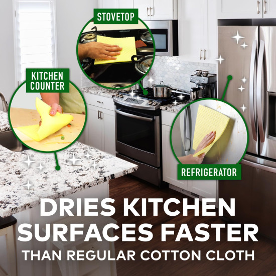 Scotch-Brite Sponge Wipes- Reusable, Kitchen and House Cleaning- Easy to use, Cleans any mess in a swipe, Absorbs water its own 10x weight, Multi- color, Biodegradable (pack of 10)