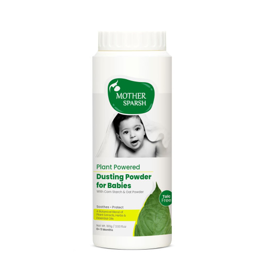 Mother Sparsh Plant Powered Talc-Free Baby Powder -100g | With Corn Starch & Oat Powder