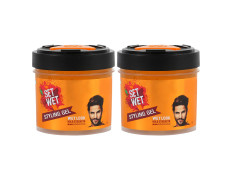 Set Wet Daily Hair Styling Gel for Men Wet Look, Alcohol Free, Pro Vitamin B5, Light Hold & Shine, Jar 250ml (pack of 2)