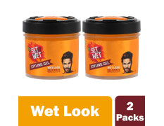 Set Wet Daily Hair Styling Gel for Men Wet Look, Alcohol Free, Pro Vitamin B5, Light Hold & Shine, Jar 250ml (pack of 2)